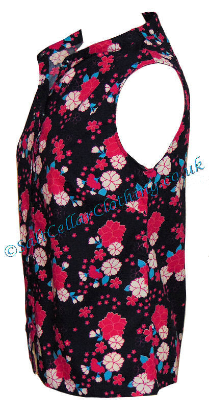 Mudd & Water Womens 'Fuji Blouse' - Flower Print Navy