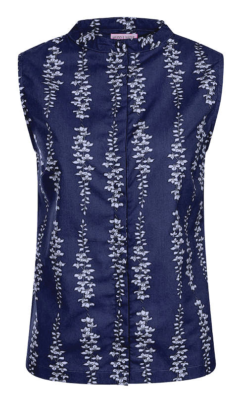 Mudd & Water Womens 'Fuji Blouse' - Navy Blossom Print