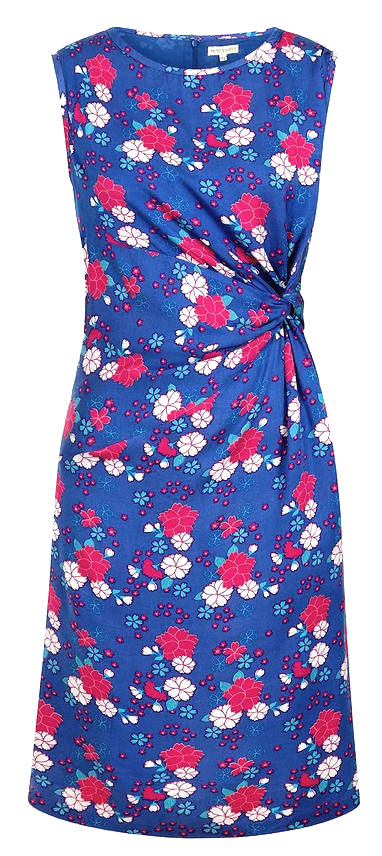 Mudd & Water Womens Twist Side Kyoto Dress - Flower Print Cobalt