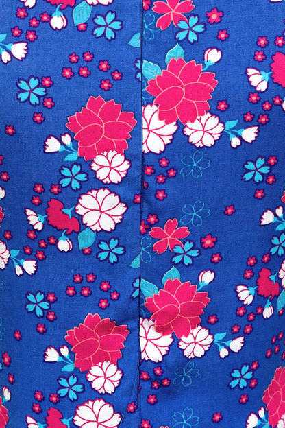 Mudd & Water Womens Twist Side 'Kyoto' Dress - Flower Print Cobalt
