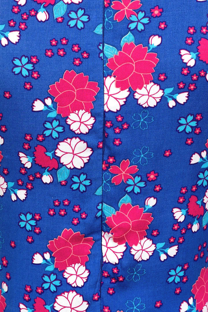 Mudd & Water Womens Twist Side Kyoto Dress - Flower Print Cobalt