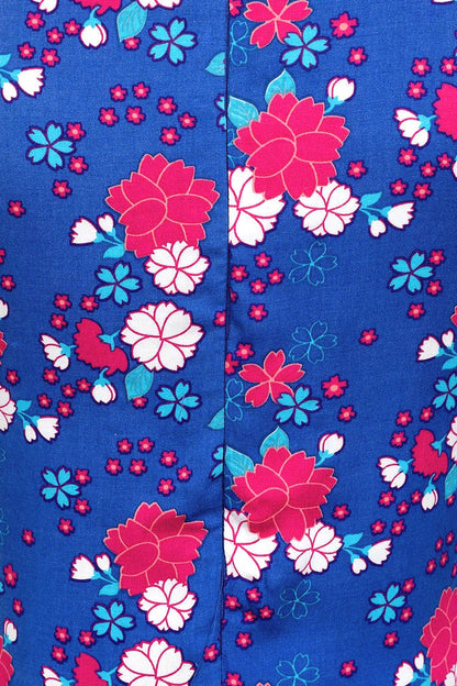 Mudd & Water Womens Twist Side Kyoto Dress - Flower Print Cobalt