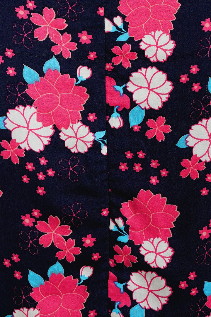Mudd & Water Womens Twist Side 'Kyoto' Dress - Flower Print Navy