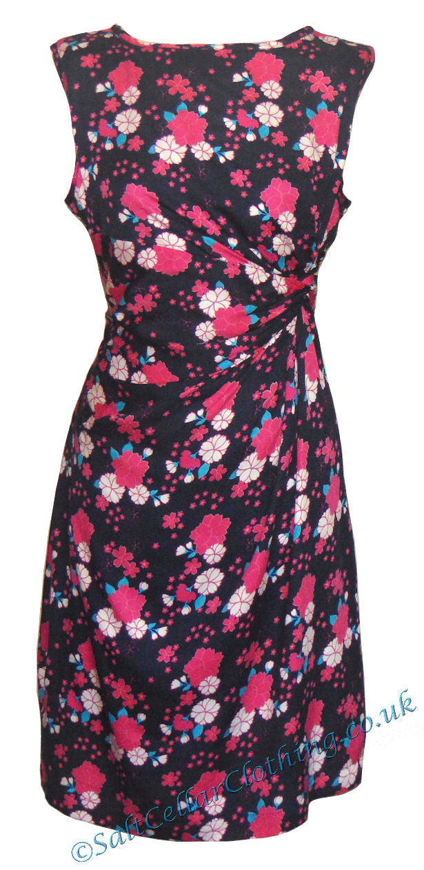 Mudd & Water Womens Twist Side 'Kyoto' Dress - Flower Print Navy