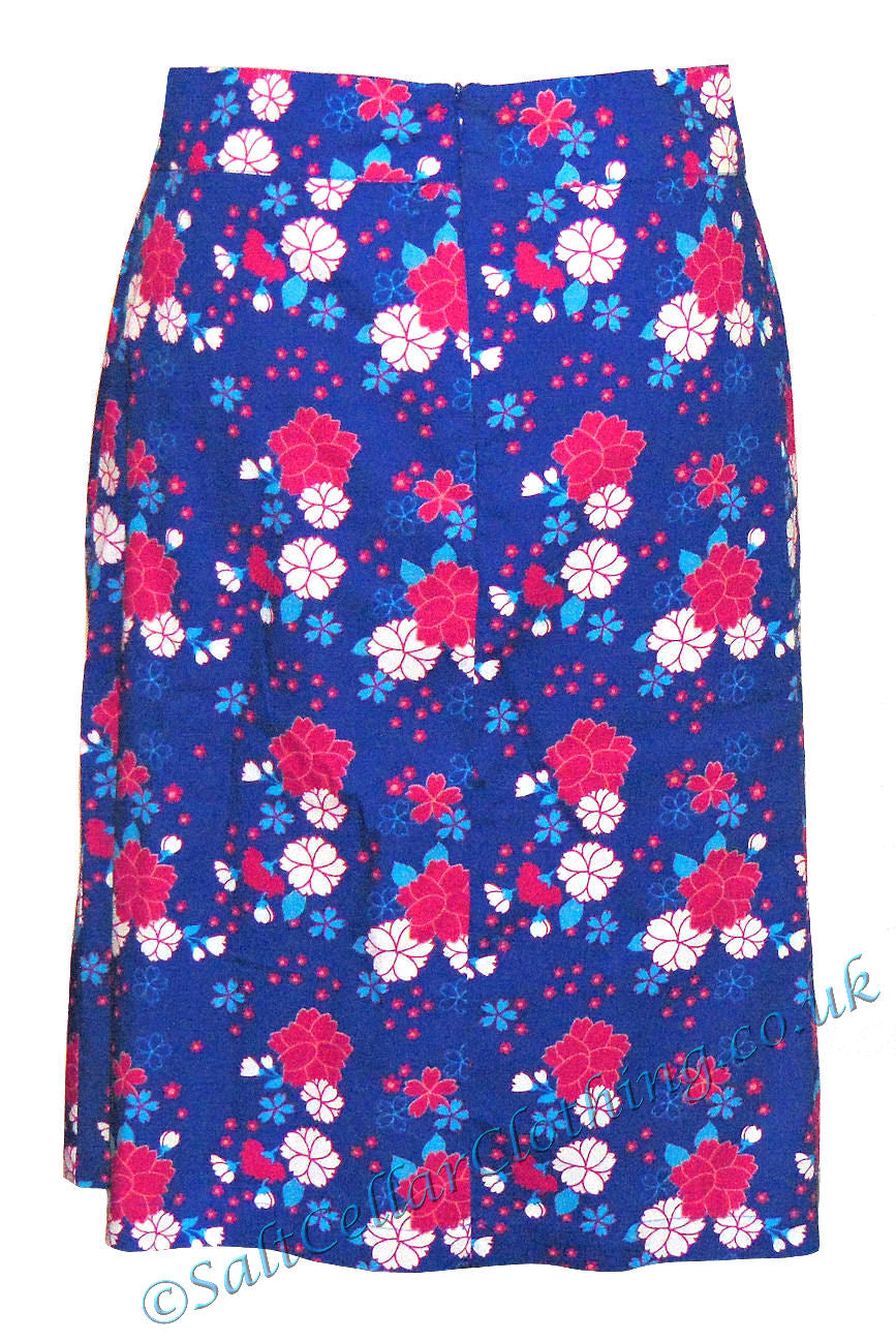 Mudd & Water Womens 'Ume' Skirt - Flower Print Cobalt Blue