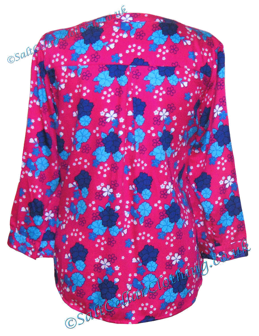 Mudd & Water Womens 'Whitstable Shirt' - Floral Print Fuchsia