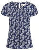 Mudd & Water Womens Calla Top Navy Butterfly Print