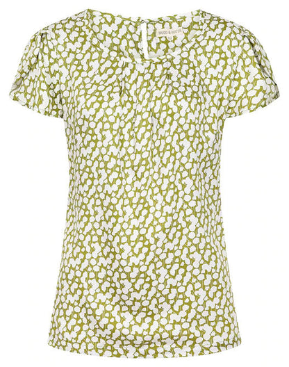 Mudd & Water Womens 'Calla Top' - Olive Green Leaf Print
