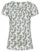 Mudd & Water Womens Calla Top White Butterfly Print