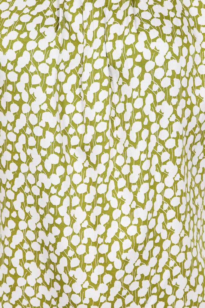 Mudd & Water Womens 'Calla Top' - Olive Green Leaf Print
