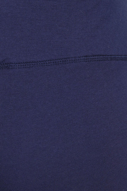 Wide waistband women's organic cotton Island crop leggings from Mudd & Water in navy.