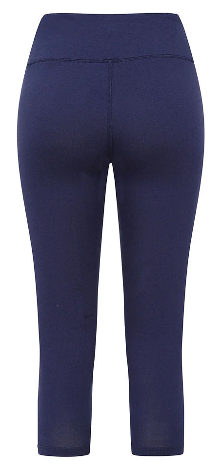 Navy women's organic cotton cropped leggings from Mudd & Water.