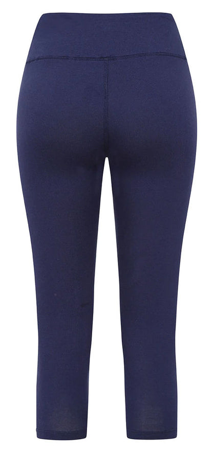 Navy women's organic cotton cropped leggings from Mudd & Water.