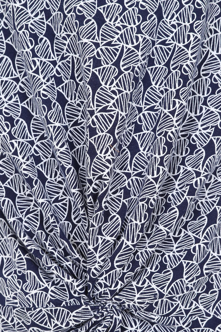 Mudd & Water Womens 'Petal' Tee - Navy Heart Print