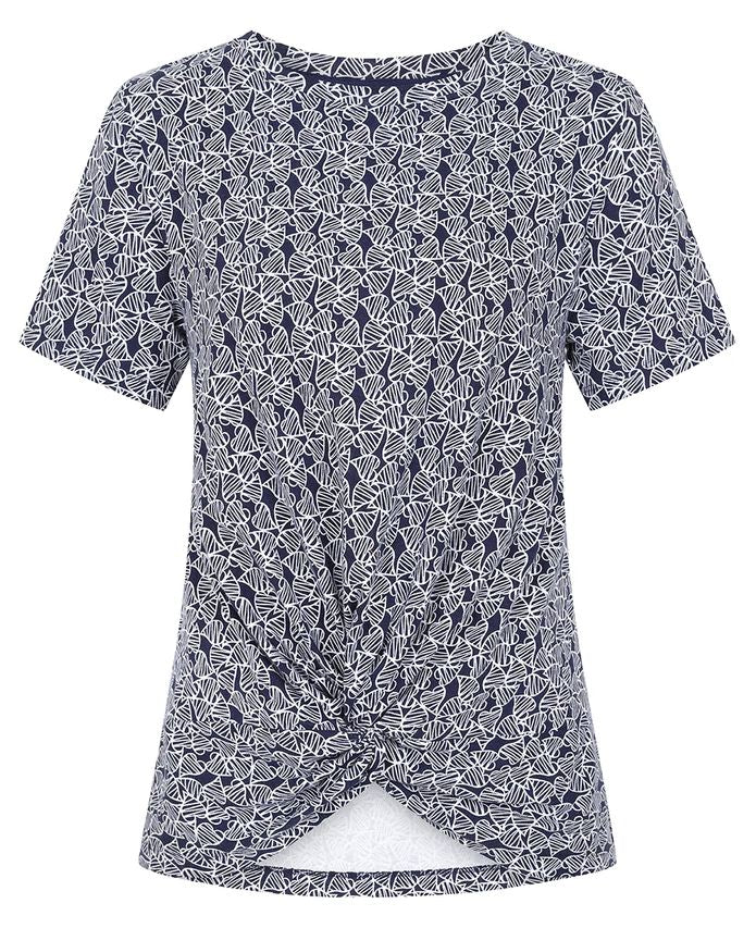 Mudd & Water Womens 'Petal' Tee - Navy Heart Print