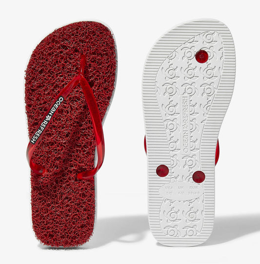Ocean Refresh Womens Flip Flops - Coral Red