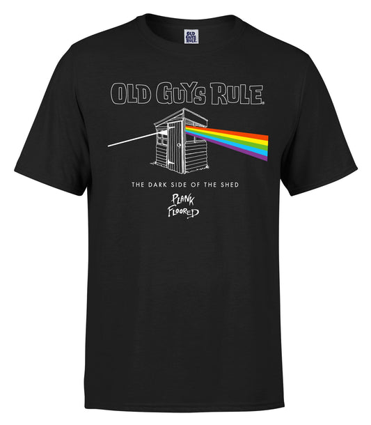 Old Guys Rule Mens Dark Side of the Shed T-Shirt - Black