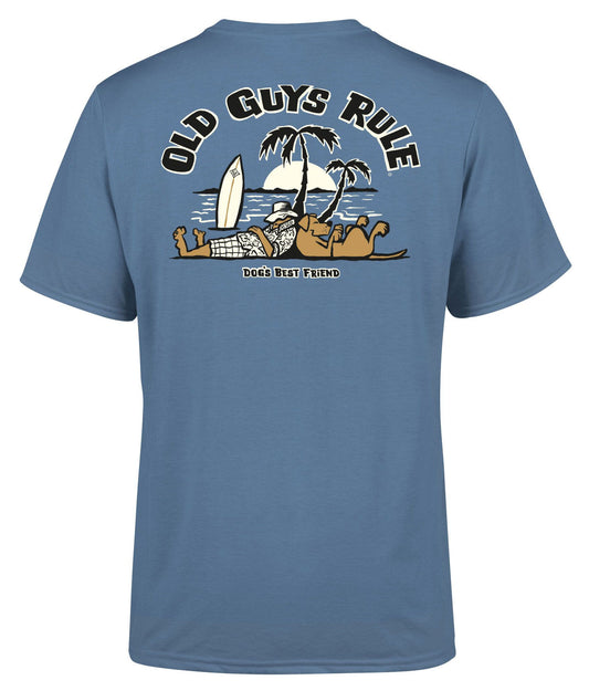 Old Guys Rule Mens 'Dogs Best Friend II' Printed T-Shirt - Indigo Blue