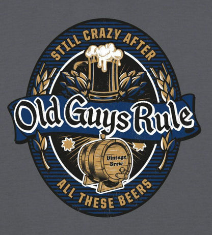 Old Guys Rule Mens 'Still Crazy III' Printed T-Shirt - Charcoal Grey