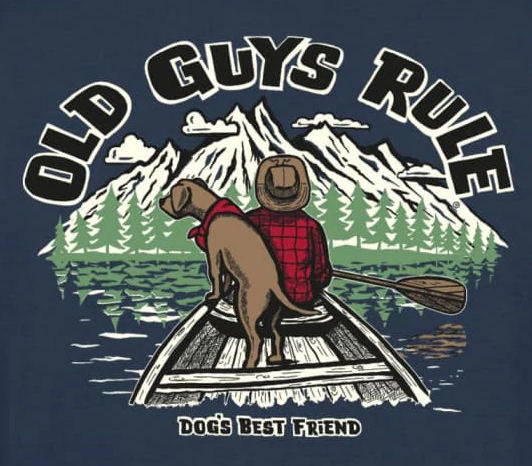Old Guys Rule Mens 'Dogs Best Friend 3' Printed T-Shirt - Blue Dusk