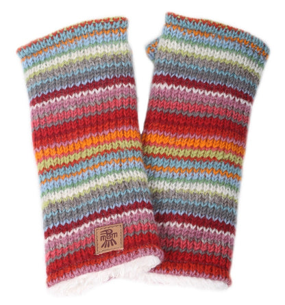 Pachamama Adults Seville Knitted Handwarmers - Multicoloured Stripe