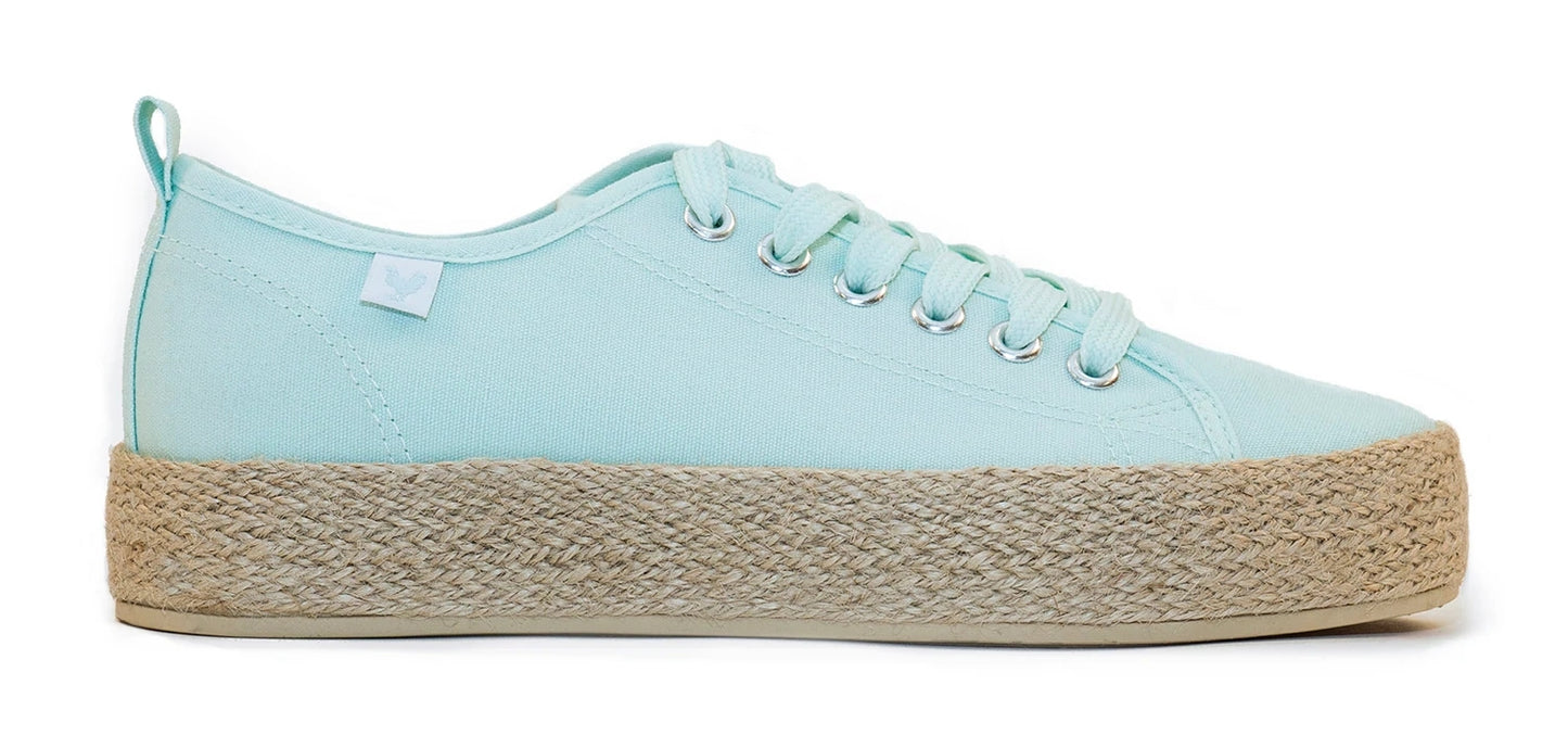 Pitas Womens 'Ada' Lace Up Espadrille Shoes - Aqua
