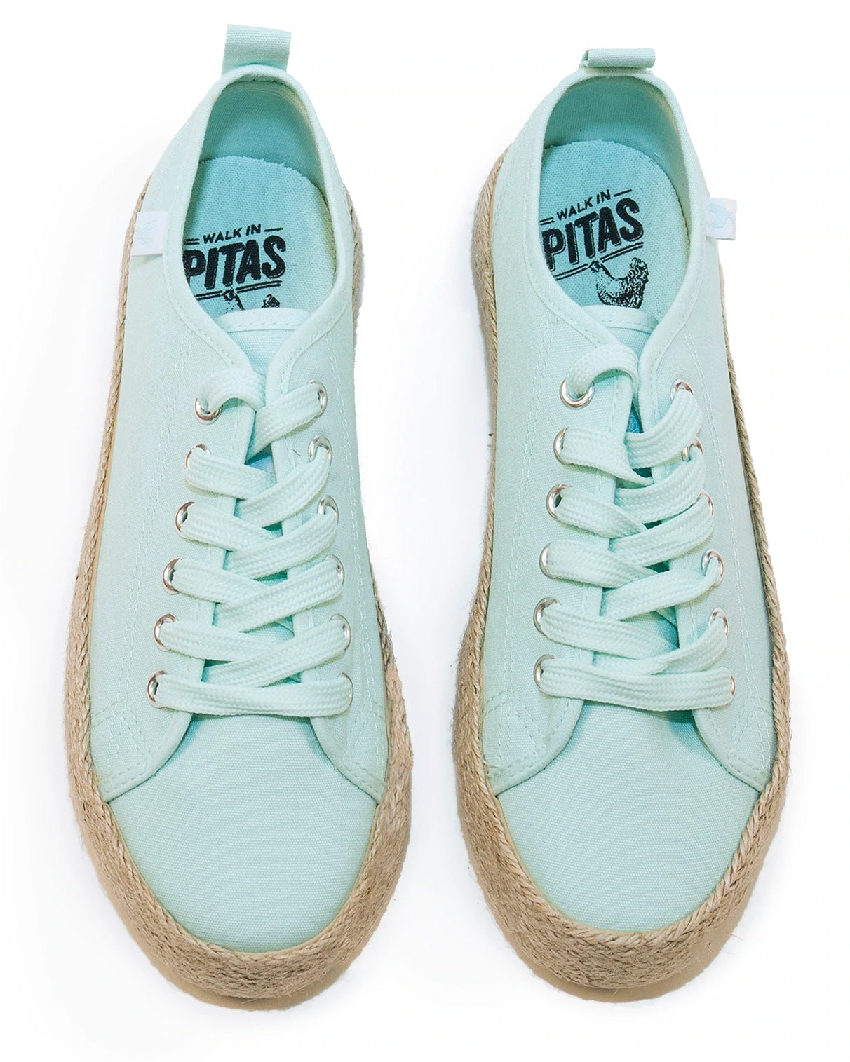 Pitas Womens 'Ada' Lace Up Espadrille Shoes - Aqua