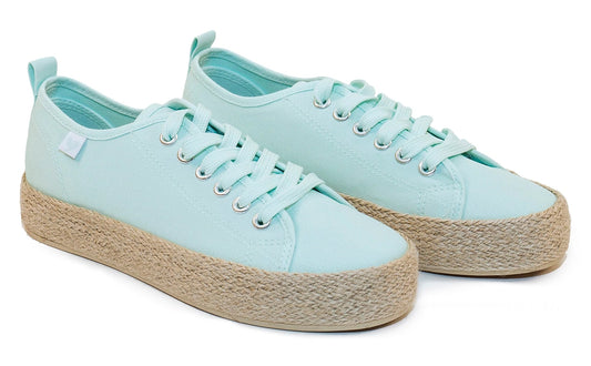 Pitas Womens 'Ada' Lace Up Espadrille Shoes - Aqua