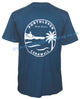 Salt Cellar Mens Porthleven, Cornwall Print T-Shirt - Petrol Blue