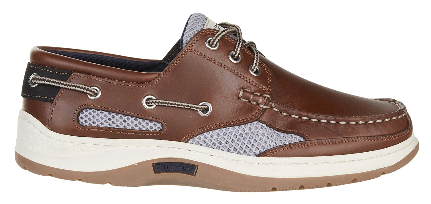 Quayside Mens Sydney Deck Shoes Walnut Brown