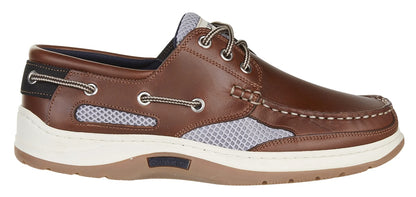Quayside Mens 'Sydney' Deck Shoes - Walnut Brown