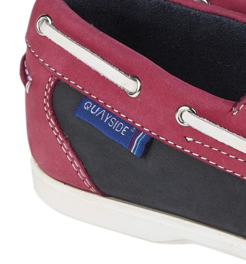 Quayside Womens Bermudas Deck Shoes Navy Pink Salt Cellar