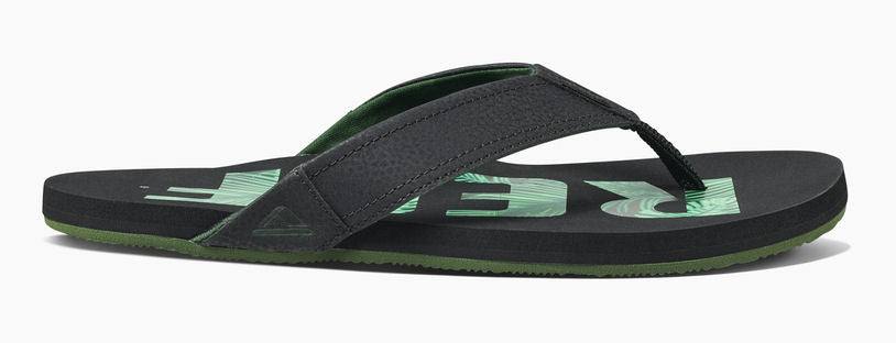 Reef Mens 'Newport Prints' Flip Flops - Palms / Black