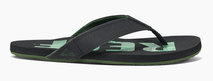 Reef Mens 'Newport Prints' Flip Flops - Palms / Black