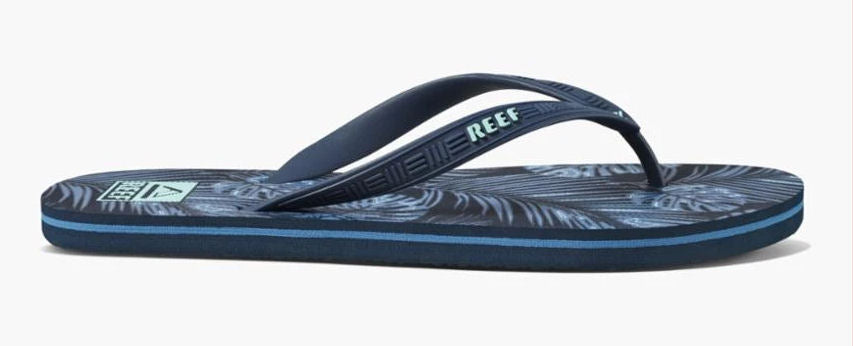 Reef Mens 'Seaside Prints' Flip Flops - Navy Palm