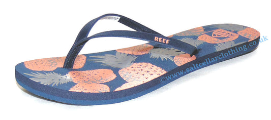 Reef Womens 'Bliss-Full' Flip Flops - Coral Pineapples