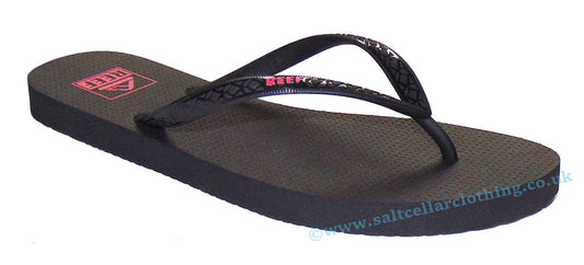 Reef Womens 'Seaside' Flip Flops - Black / Paradise Pink