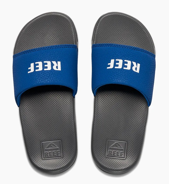 Reef Kids 'One Slide' Slider Sandals - Grey / Blue
