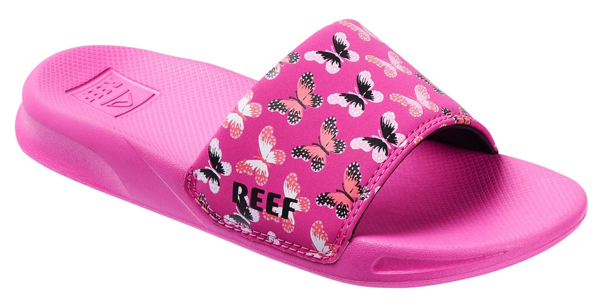 Reef Kids 'One Slide' Slider Sandals - Orchid Butterfly