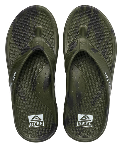 Reef Mens 'Oasis' Flip Flops - Olive Marble