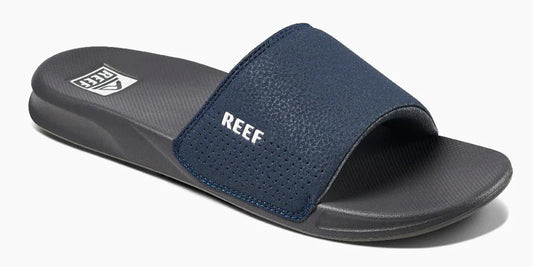 Reef Mens 'One Slide' Padded Strap Slider - Navy / White