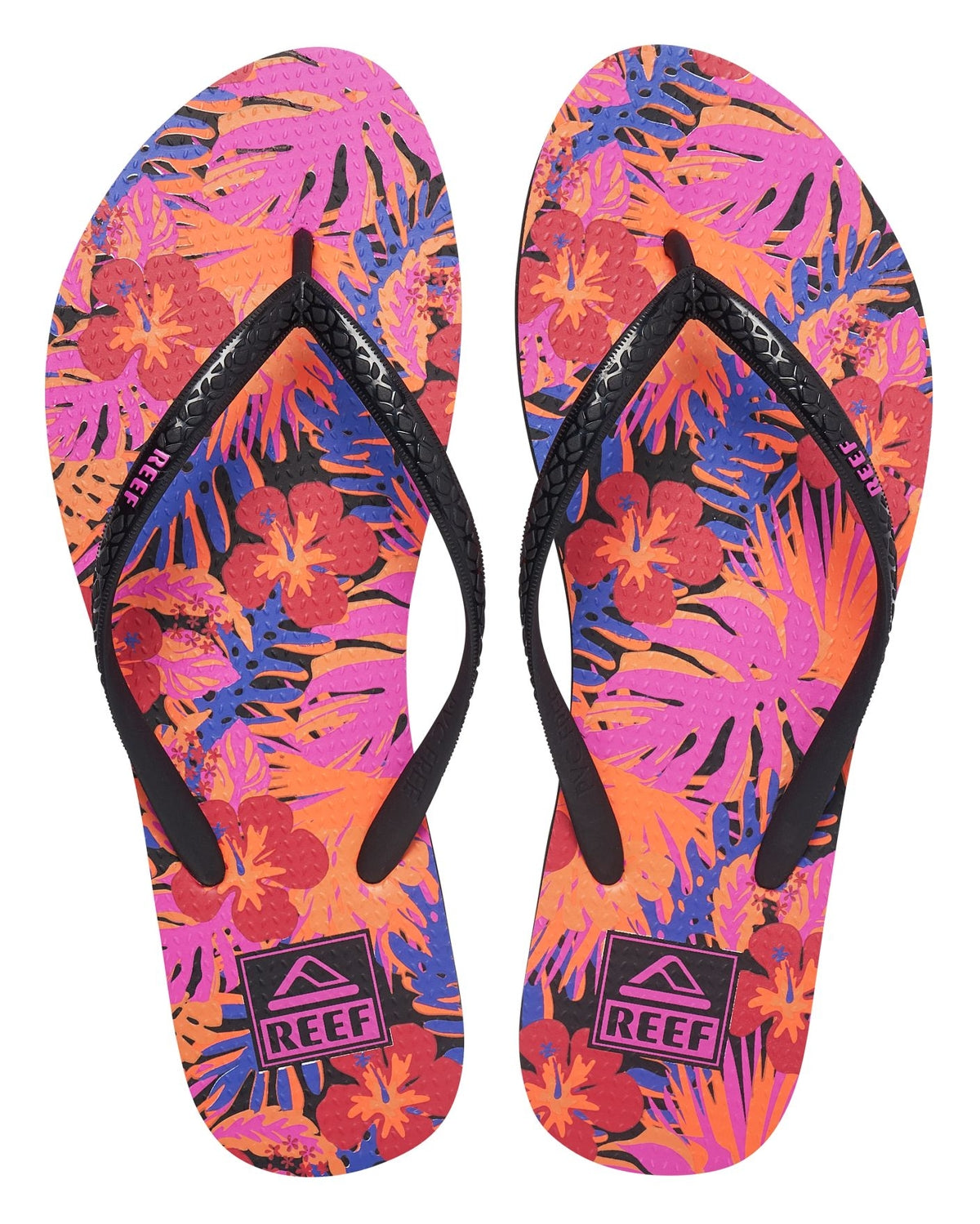 Reef Womens 'Seaside Prints' Flip Flops - Hibiscus Coral