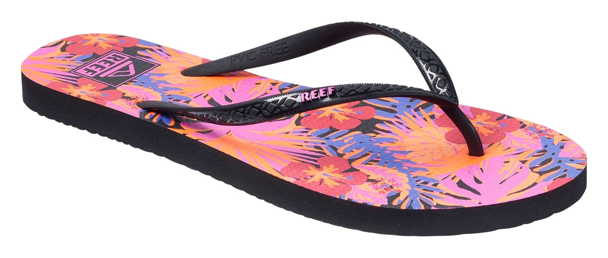 Reef Womens 'Seaside Prints' Flip Flops - Hibiscus Coral