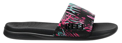 Reef Womens 'One Slide' Padded Strap Slider - Palm Fronds