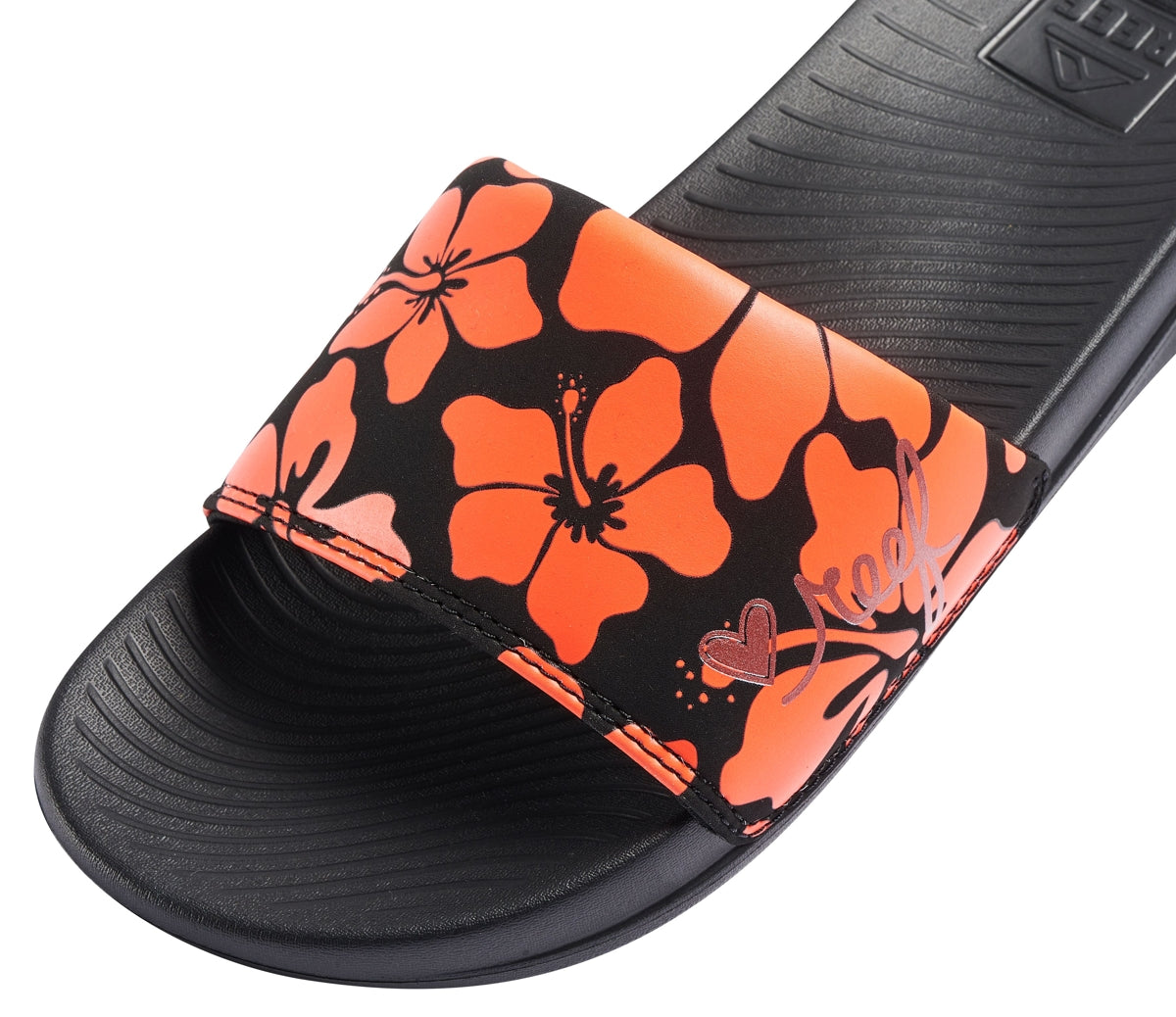 Reef Womens 'One Slide' Padded Strap Slider - Hibiscus