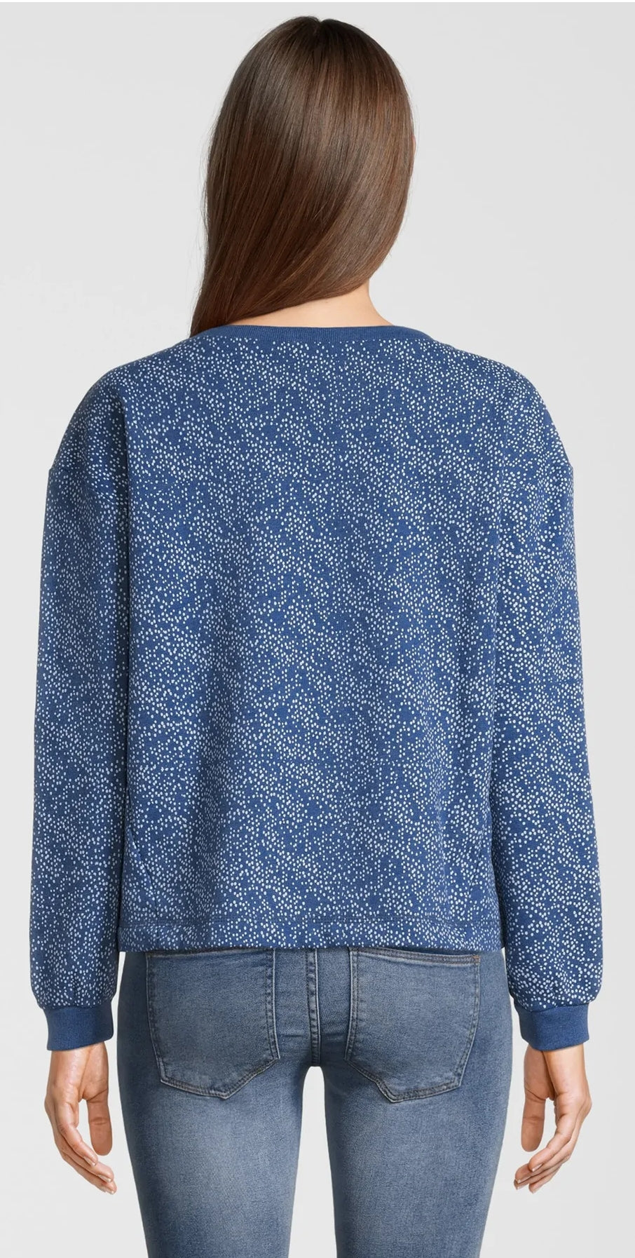 Rupert & Buckley Womens 'Bantham' Classic Crew Sweatshirt - Indigo Confetti