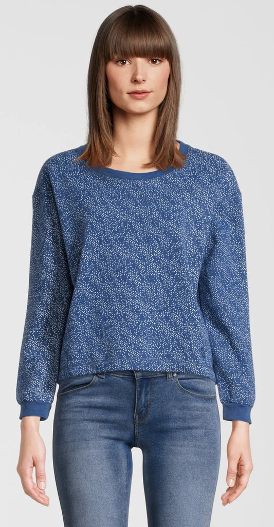 Rupert & Buckley Womens 'Bantham' Classic Crew Sweatshirt - Indigo Confetti