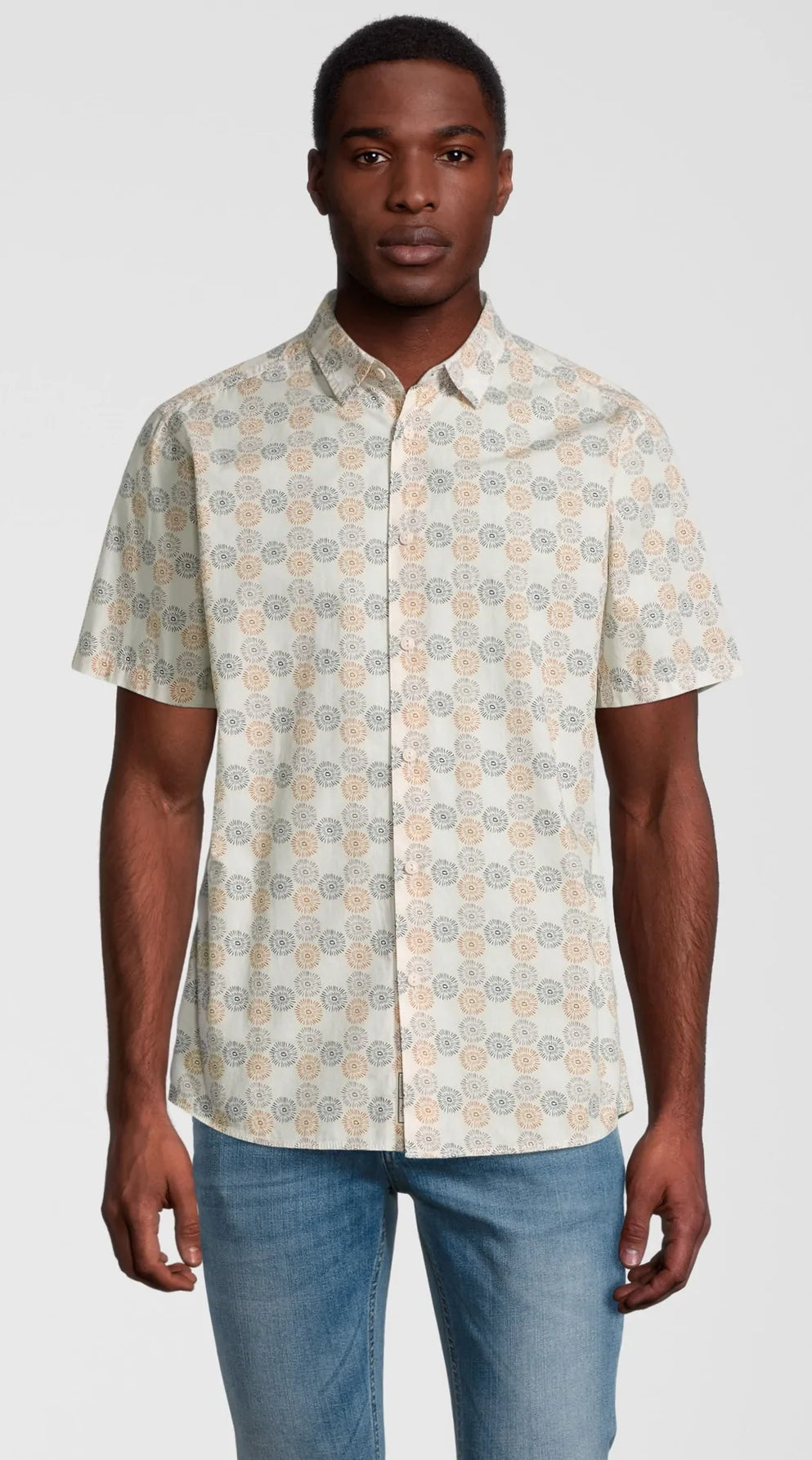 Rupert & Buckley Mens 'Rode' Short Sleeve Shirt - Ecru