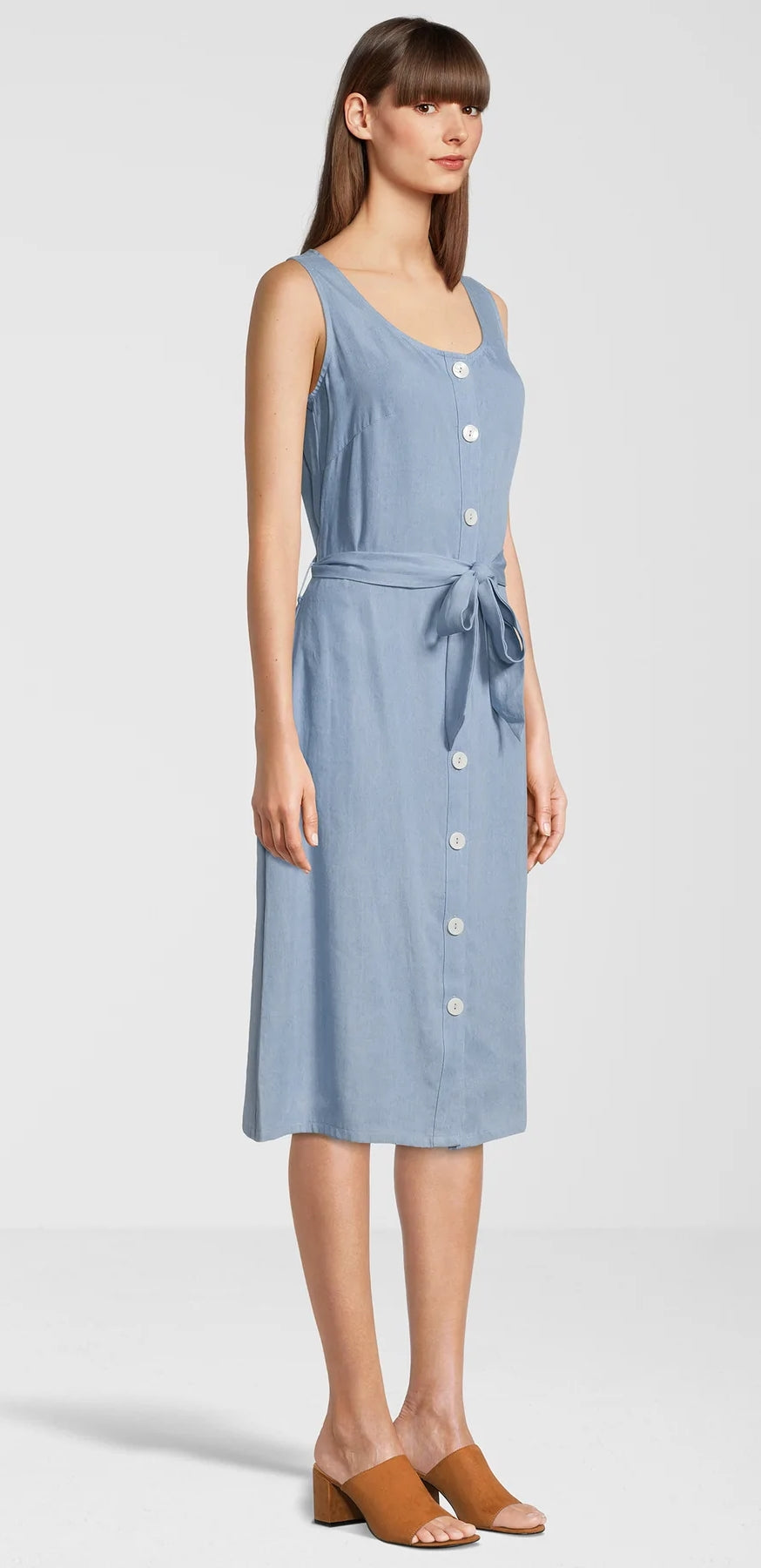 Chambray button top down dress