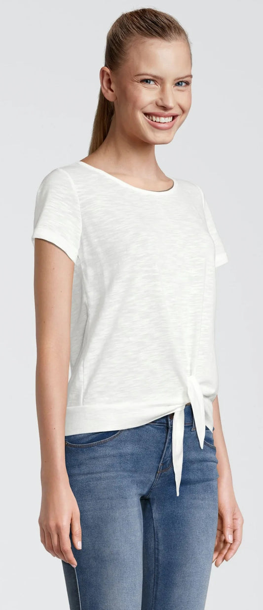 Rupert & Buckley Womens 'Swift' Jersey Waist Tie Tee - White